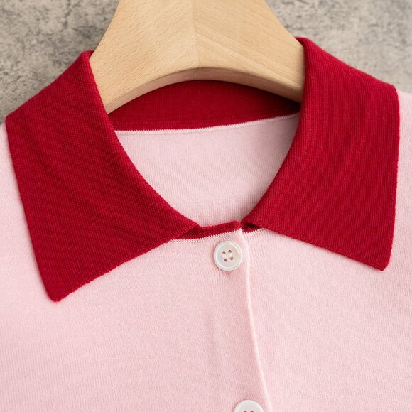 Self-Portrait Women's Red Wool Cardigan - Picture 4 of 9